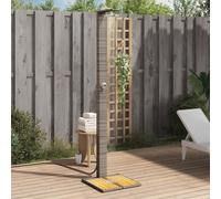 Douche d'Extérieur Meuble Jardin Piscine Noir Résine Tressée Bois Acacia vidaXL
