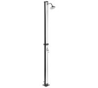 Douche d'Extérieur Moderne Solaire en Acier Inoxydable Fonction Pluie Noir
