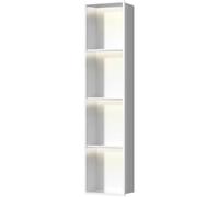 Douche double couche - Pas besoin de carrelage - Encastrable pour shampooing, après-shampoing et articles de toilette - Antirouille - Haute capacité - Facile à installer - Blanc 28 x 120 x 12,5 cm