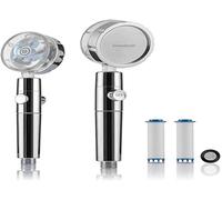 - Douche Eco avec Hélice à Pression et Filtre Purifiant, Économie d'Eau, Rotation 360º, Double Filtration, Expert