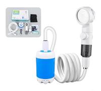 Douche électrique portable avec débit de 4000 mAh et 5 L/min, 3 modes de pression, pompe de camping étanche pour dortoirs et chantiers de construction (A)