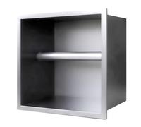 Douche en acier inoxydable - Alcôve de salle de bain imperméable pour articles de toilette, poubelle et papier toilette - Solution de rangement polyvalente grise pour pièces humides, chambres et