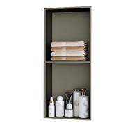 Douche en acier inoxydable avec étagères - Pas besoin de carrelage - Rangement encastrable pour salle de bain - Pour salon, cuisine et usage public - Gris - 28 x 70 cm
