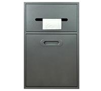 Douche en acier inoxydable avec support de papier toilette, panneau de rangement encastré pour salle de bain, pas besoin de carrelage, design moderne dissimulé pour économiser de l'espace