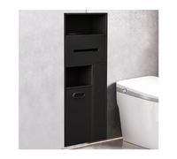Douche en acier inoxydable - Étagère intégrée étanche pour shampooing, articles de toilette et papier toilette - Rangement en alcôve noire pour salle de bain, cuisine et salon (77 x 30 cm)