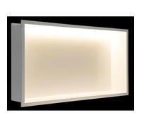 Douche Encastrable Murale en Acier Inoxydable avec Bandes Lumineuses LED, Étagère de Rangement pour Shampoing, Savon Et Produits de Toilette