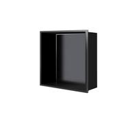 Douche encastrée en acier inoxydable - Nizer mural pour rangement de salle de bain, pas de carrelage nécessaire, disponible en multicolore et plusieurs tailles (noir, 32 x 32 x 12,5 cm)