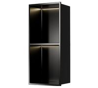 Douche encastrée en acier inoxydable pour salle de bain - Étagère étanche pour shampooing et articles de toilette - Noir - 70 x 28 x 12,5 cm - Solution de rangement intégrée pour pièces humides