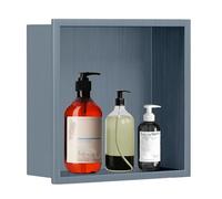 Douche encastrée en acier inoxydable - Rangement mural carré avec cloison, installation facile sans carrelage, étagères modernes pour espace de douche nized