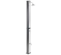 Beliani Douche Extérieur Moderne en PVC Solaire avec Fonction Pluie Noir et Argenté Topocalma