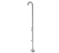Douche extérieure en acier inoxydable 316L, eau chaude/froide, rince-pieds, acier brossé (TS1002)
