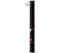 Douche extérieure indépendante - noire - Douche de jardin - Douche sauna - Pommeau solaire 360° et bec rince-pied - Température contrôlée jusqu'à 60°C - Avec couvercle
