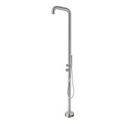 Douche extérieure inox 316L, eau chaude/froide, douchette à main, inox brossé (TS1013)