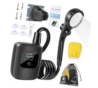 Douche extérieure portable avec grande citerne pour le camping et la randonnée, équipement de voyage compact avec unité de chauffage ABS avec économie d'eau