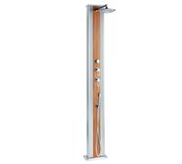 Formidra Douche solaire hybride Dada 40L, aluminium et bois, 228 cm