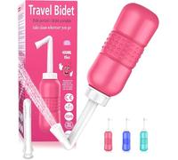 Douche Intime Périnée - Bidet Portable Post Partum avec Deux Buses, Douchette Perinee avec Sac de Rangement pour Voyage et Usage Quotidien（Rose）