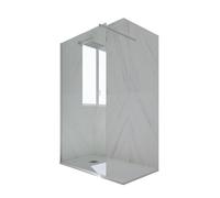 DOUCHE ITALIENNE WALK IN 120 EN PVC GRIS ARGENT VERRE KOLORS