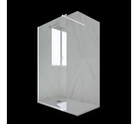 DOUCHE ITALIENNE WALK IN 110 EN PVC BLANC VERRE TRANSPARENT VENUS