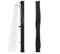 Douche Jardin Solaire 35 L 216,5 cm COSTWAY-Pommeau de Douche Pivotant,Douchette Mobile,Douche de Pied-Housse de Protection,Etagère