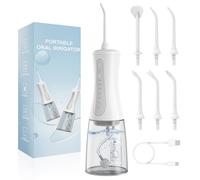 Douche Jet Dentaire Hydropulseur, Irrigateur Oral 5 Modes et 6 Buses Étanche IPX7 Detartreur Dentaire Water Flosser pour le Nettoyage et les Soins Dentaires, à Utiliser à la Maison et en Voyage