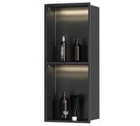 Douche LED en acier inoxydable - Solution de rangement murale pour salle de bain, pas de carrelage nécessaire, design moderne pour douches nized et installation facile