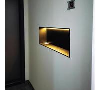 Douche LED, nizer mural encastré, étagère de rangement étanche de salle de bain, étagère de douche de grande capacité, accessoires de salle de bain modernes, design peu encombrant
