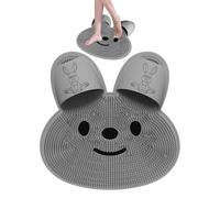 Douche Masseur du pied Époudeur - Brosse de pied de la peau morte | Tampon de massage du dos en forme de lapin, Brosse de coussin de massage de bain en silicone Peau morte de l