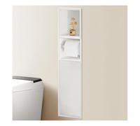 Douche moderne avec double étagère, design élégant, économiseur d'espace, design intégré, fonctionnel et élégant, 63 x 20 x 13,5 cm