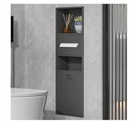 Douche murale en acier inoxydable - Bac à encastrer, pas de carrelage nécessaire, idéal pour salle de bain, cuisine, hôtel - Gris (30 x 86 x 14 cm)