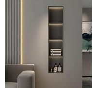 Douche murale encastrée 3/4 couches en acier inoxydable avec lumière LED - Pas besoin de carrelage - Moderne - Pour mur de douche