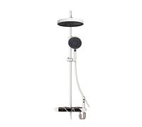 Douche Numérique, Système de douche numérique, ensemble robinet à affichage température salle bain intelligent, bidet for mélangeur Rainlfall(White Round Shower)