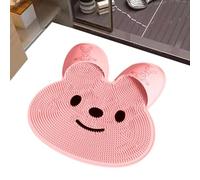 Douche Pied & Back éproignez - tapis de bain en silicone antidérapant avec poils de massage pour exfoliation | Brosse de coussin en forme de lapin pour le corps, les bras, le nettoyage des pieds, la r