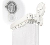 Douche pliable et étanche avec ventouses - Sans perçage, design d'angle L/U S, résine de moisissure - Parfait pour baignoire (138 + 25 cm)