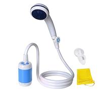 Douche Portable Douche de camping pour la Douche à Domicile ou en Plein air Lavage de Voitures Bain de Animaux Végétation Arrosage avec Tête de Douche Vanne D'arrêt et Batterie 4800mAH intégrée(Bleu)
