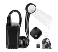 Douche Portable Électrique avec Écran Digital pour Camping | Deux modes spray, puissant ou économe, pression d'eau ajustable, économie d'énergie, besoins variés(Black)