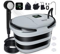 Douche Portable,Spopal Douche Camping,Unité Intégrée 20L,IPX8,Pliable,13000mAh,écran LED,5 Vitesses Réglables,pour Fruits,Camping
