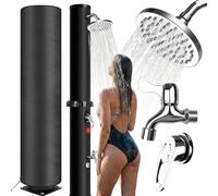 Douche Solaire 35L, Douche Solaire Piscine avec Pomme de Douche Rotative, Robinet de Pied et Raccord pour Tuyau D'arrosage, Maximum 60°C sans Raccordement électrique (40L+Housse de Protection)