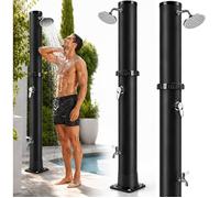 Douche solaire 40 L avec pommeau réglable et robinet - chauffe jusqu’à 60 °C, idéale pour camping, jardin et piscine extérieure