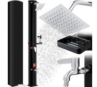 Douche Solaire 40L, Douche de Jardin Solaire, avec Pommeau de Douche, Robinet et Housse de Protection, Température de l'eau Réglable Jusqu'à 60°, sans Raccordement Électrique, pour Piscine Plage