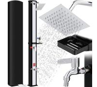 Douche Solaire 60L, Douche de Jardin Solaire, avec Pommeau de Douche, Robinet et Housse de Protection, Température de l'eau Réglable Jusqu'à 60°, sans Raccordement Électrique, pour Piscine Plage