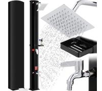 Douche Solaire 60L, Douche de Jardin Solaire, avec Pommeau de Douche, Robinet et Housse de Protection, Température de l'eau Réglable Jusqu'à 60°, sans Raccordement Électrique, pour Piscine Plage