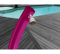Douche solaire aluminium Formidra JOLLY CURVED avec mitigeur coloris rose