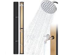 AREBOS Douche Solaire 35 L | avec thermomètre intégré & Douche de Pied| pommeau de Douche Rond | température de l'eau jusqu'à 60°C | matériel de Montage et Housse de Protection Inclus
