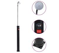 Douche solaire de jardin - vidaXL - Noir - 215 cm - Réservoir 8 L - Énergie solaire