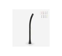Douche solaire anthracite avec rince-pieds, réservoir 23 L, pour jardin et piscine, Arkema Happy (H120/7016)