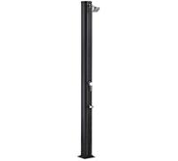 Douche solaire droite alu noir 32 l avec rince-pieds