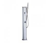 Formidra Douche solaire Jolly Go Poolstar 20L – Aluminium, mitigeur et rince-pieds – Argent