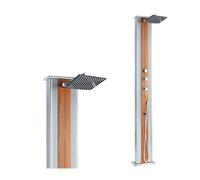 Douche hybride Dada Straight habillage bois / inox avec rince pieds