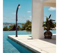 Douche solaire 'Kebomi' avec douche de pied jusqu'à 60 °C plastique 216 cm 18 L noir
