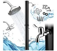 DOUCHE SOLAIRE - TECTAKE - Douche solaire ORINOCO 40 litres Eau chaude sans raccordement électrique Robinet inclus - Noir